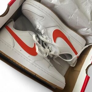 Nike Court Borough Low 2 GS Sneakers Kids 6Y White Orange Gum brand new